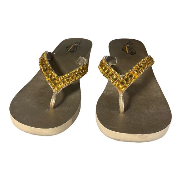 Unlisted by Kennth Cole Women's Shell Sequins Thong Sandals 9.5 - Picture 2 of 6